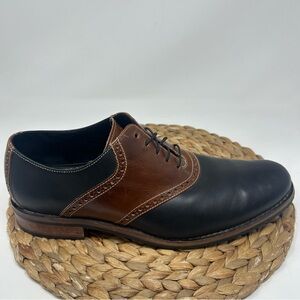 Cole Haan Saddle Brogue Leather Oxfords Brown Black Size 12 Men's